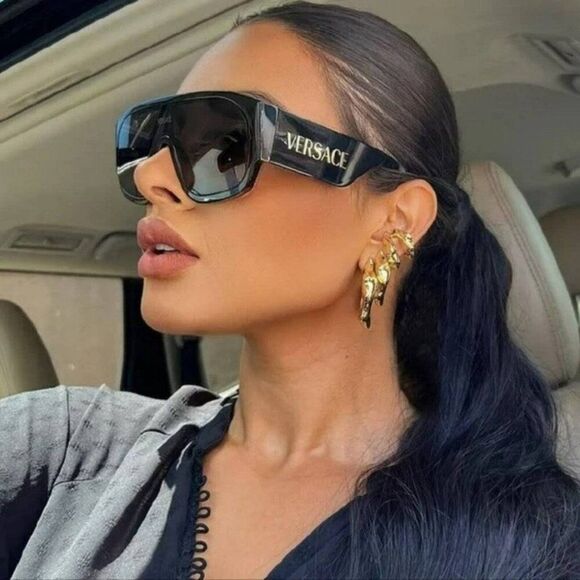 Versace Women Sunglasses Black Dark Grey Pilot VE4439 GB1/87 NEW AUTHENTIC main image 7